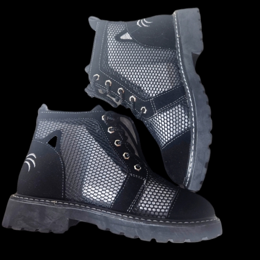 Black Mesh Boots